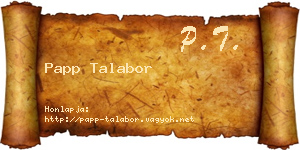 Papp Talabor névjegykártya